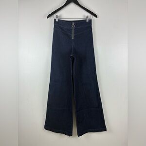 Express Super High Rise Wide Leg Jeans with Exposed Zipper Size 2 Regular